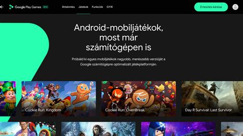 A Google Play Játékok béta PC.